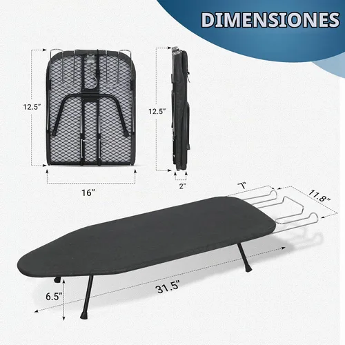 Vista 2 de LOFTEY Tabla de planchar pequeña de mesa, tabla de planchar compacta