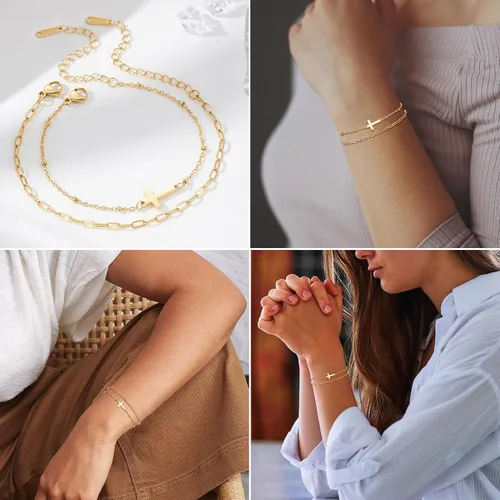Vista 6 de Tarsus Pulsera de cruz para mujer, regalos religiosos para mujeres, regalos cristianos para mujeres, amigas, familia, adolescentes