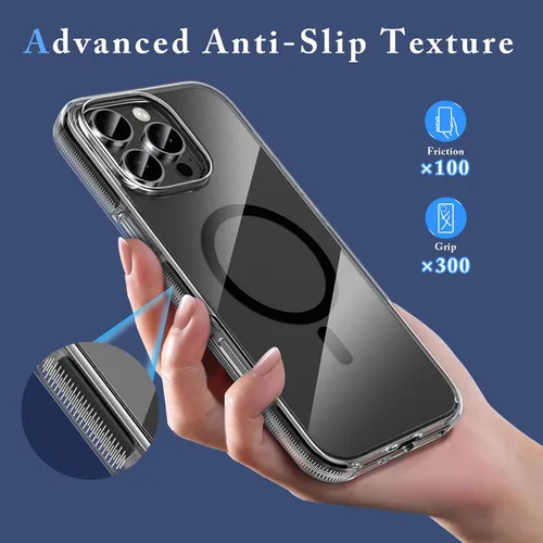 Vista 7 de MILPROX Compatible con iPhone 16 Pro Funda – con protector de pantalla – Compatible con MagSafe – Diseño magnético claro transparente – Que no se