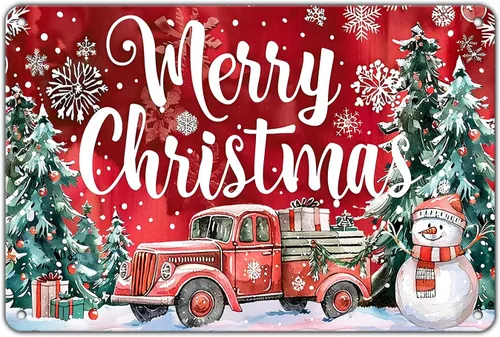 Vista 18 de Letreros de Navidad de Metal Vintage de Lata, May You Never to Too Grown Up to Search The Skies Christmas Eve 8x12 Pulgadas Arte Rústico de Pared