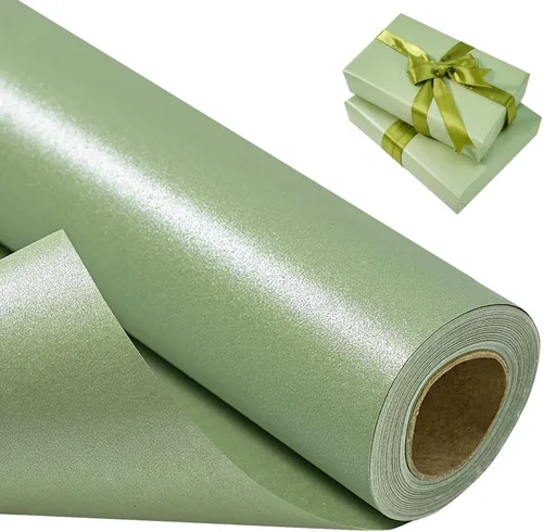 Vista 9 de Papel de regalo azul claro mate, papel de regalo reversible Pearly-Lustre