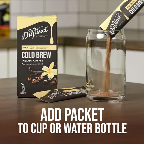 Vista 5 de DaVinci Gourmet Slightly Sweet Cold Brew Stick Pack, café instantáneo en polvo, 6 unidades (paquete de 1)