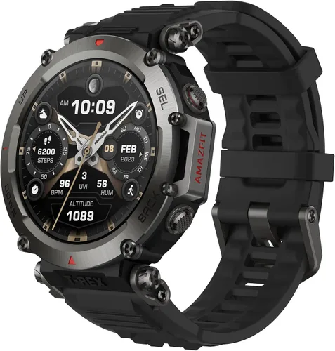 Vista 13 de Amazfit T-Rex - Reloj ultra inteligente de 1.77 pulgadas para hombre, batería de 20 días, apnea de 98.4 ft, GPS de doble banda, resistente al barro