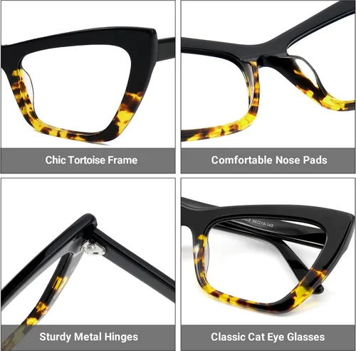 Vista 3 de Zeelool Gafas de bloqueo de luz azul ojo de gato Driscoll ZOA02040 para mujer