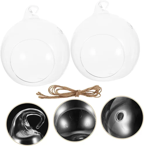 Vista 7 de 2 piezas de botella ecológica soporte para plantas de aire colgante globo terrario planta colgante terrario globo colgante terrario planta de aire