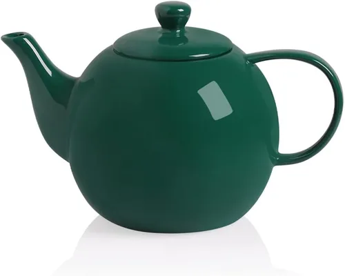 Vista 15 de Sweejar - Tetera de cerámica, tetera de porcelana de 30 onzas con infusor Azul