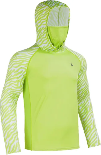Vista 15 de Rodeel - Camisa de pesca para hombre con manga larga, UPF 50+, rendimiento de alto rendimiento para senderismo, con máscara, protección UV