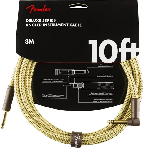 Vista 14 de Fender Cable de instrumentos de la serie Deluxe, recto/recto, Tweed, 18.6 pies