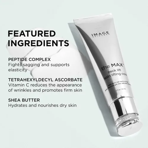 Vista 3 de IMAGE Skincare, The MAX Neck Lift, crema reafirmante para mejorar la apariencia de la piel flácida, mejorar la apariencia de líneas finas, 2.0 fl oz