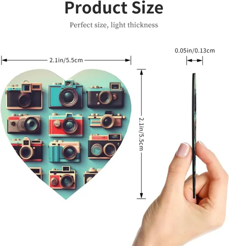Vista 3 de Retro Cool Camera Collection Print Soft Magnetic Fridge Magnets Decor for Home, Office and Present Giving
