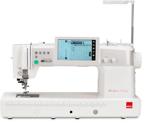 Vista 2 de Elna eXcellence 790 Pro - Máquina de coser y acolchar con construcción de aluminio completa, plataforma sin costuras de 13 pulgadas, velocidad