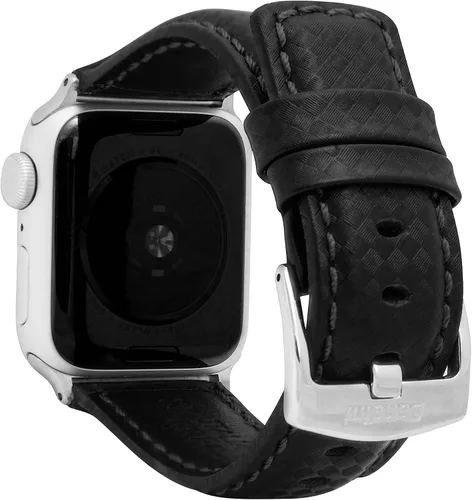 Vista 11 de Bandini Correa de cuero de fibra de carbono para hombre para Apple Watch de 1.732 in 1.772 in 1.654 in 1.614 in 1.575 in 1.496 in Ultra 1.929 in
