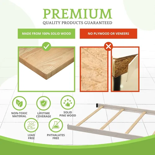 Vista 6 de Kit de conversión de tamaño completo, rieles de cama para cunas de bebé, múltiples acabados disponibles (blanco antiguo)