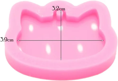 Vista 2 de Angel Wings Molde de silicona brillante y encantador estilo gato, etiqueta para mascotas, mini molde de silicona para etiqueta de gato, llavero