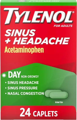 Vista 7 de Tylenol Pastillas medicinales para aliviar el resfriado y la gripe durante el día de los senos sinusales, analgésico sin somnolencia, expectorante