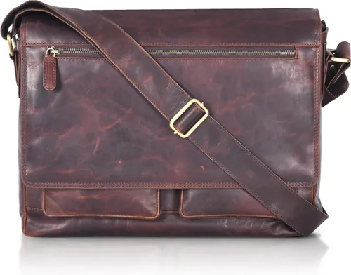 Vista 11 de VALENCHI Bolsa tipo mensajero de cuero de grano completo para laptop de 15.3 pulgadas para hombres y mujeres, compartimento acolchado para laptop
