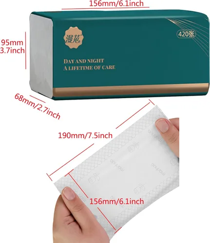 Vista 4 de Paquete de 6 pañuelos faciales suaves desechables, servilletas pequeñas, papel higiénico, funda de bolsa no caja, material de fibra de pulpa de 4
