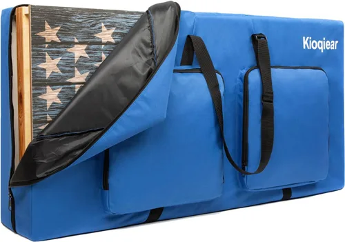Vista 7 de Funda de transporte para cornhole: se adapta a tablas de tamaño reglamentario de 4 x 2 pies, bolsa resistente para tableros de Cornhole con espuma