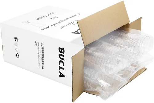 Vista 7 de BUCLA Paquete de 100 copas de champán de plástico transparente, copas de champán de plástico de 5 onzas, vasos desechables transparentes de alta