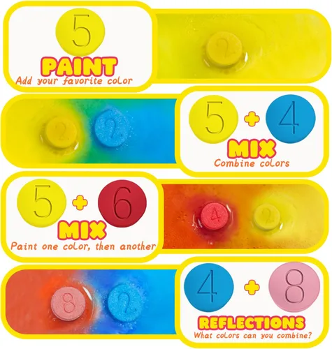 Vista 5 de Bombas de baño para niños, niños y niñas, set de regalos para el día de San Valentín, 180 mini tabletas de color en 9 colores brillantes para arte
