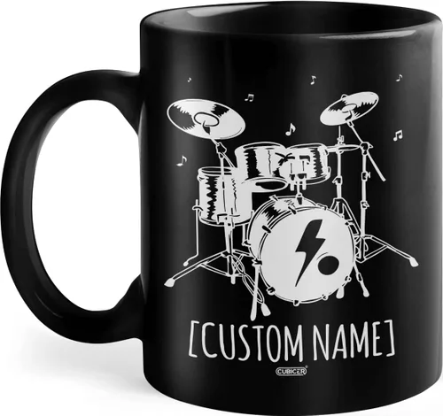 Vista 9 de CUBICER Taza de café de cerámica negra personalizada, tazas religiosas, con nombre personalizado, tazas grandes con refranes para mujeres, hombres