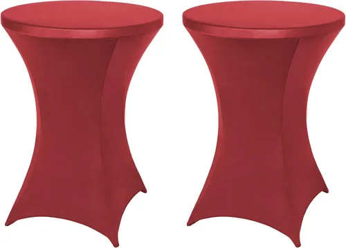 Vista 20 de FestiCorp Mantel de Mesa Negro de Spandex, Manteles Ajustados para Cóctel, Manteles Elásticos Redondos para Mesa Alta para Fiestas, Bar, Bodas