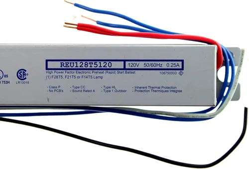 Vista 4 de Robertson Lighting REU128T5120 Balasto electrónico fluorescente F28 T5, 120V, 1 lámpara