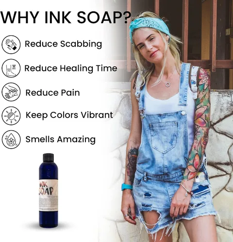 Vista 3 de Ink Oil 's Tattoo Aftercare Jabón I Salve Ungüento para curar tatuajes I Perfecto para los amantes del tatuaje I Elementos esenciales de cuidado