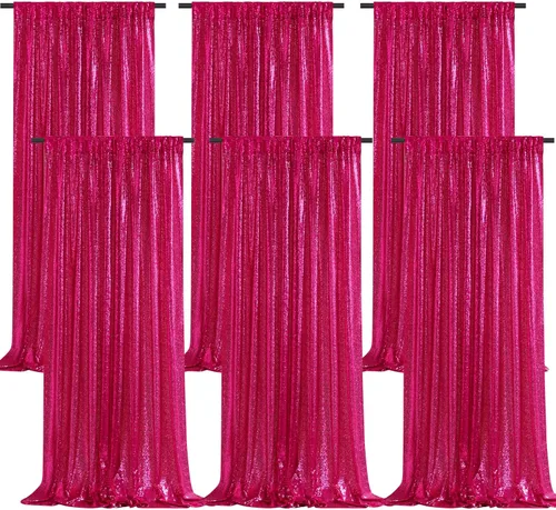 Vista 21 de B-COOL Cortinas de Fondo de Lentejuelas Azul Bebé 2 Piezas 2ftx8ft Fotografía para Fiestas Fondo Brillante Cortinas para Prom Bodas Baby Shower