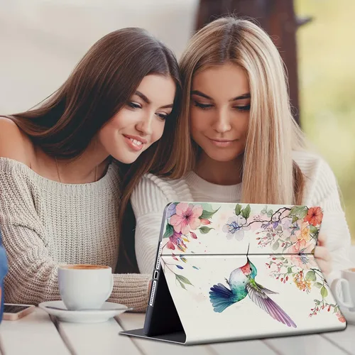 Vista 68 de Funda para tablet Kinlde Fire HD 10 (11ª generación 2021) Fire HD 10 Plus 2021, delgada, de piel sintética, con función atril, función atril