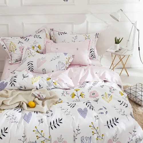Vista 2 de OTOB - Juego de funda de edredón y 2 fundas de almohada, 100% algodón, diseño floral