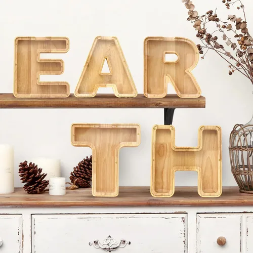 Vista 8 de WOOD CITY Alcancía con letras para adultos, niños y niñas, de madera de 9 pulgadas, caja de dinero personalizada, nombre personalizado, regalo