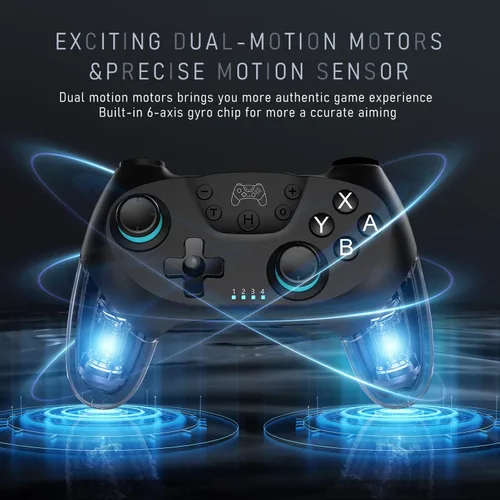 Vista 3 de ASTARRY Controlador de interruptor, controlador profesional inalámbrico compatible con Nintendo Switch Lite, con eje de activación, turbo