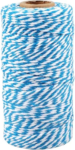 Vista 10 de jijAcraft Cordel de Hilo Blanco y Negro, 328 Pies de Cordel de Panaderos de Navidad, Cuerda de Empaque Resistente de 2MM para Manualidades DIY