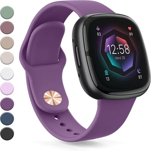 Vista 26 de Correa compatible con Fitbit Sense 2 / Sense Bands, Fitbit Versa 4 / Versa 3 bandas para mujeres y hombres, correa de repuesto de silicona suave