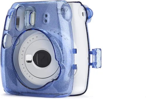 Vista 5 de Estuche rígido con purpurina para cámaras Fuji Instax mini, color azul cobalto, valor superior