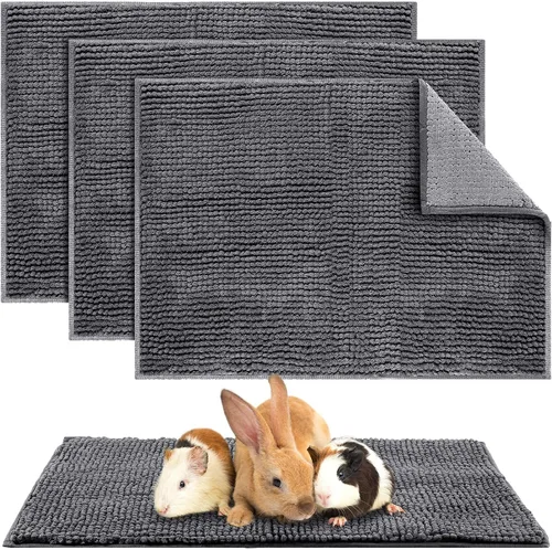 Vista 26 de Amylove 4 piezas de forro para jaula de conejillo de indias, ropa de cama para conejillo de indias, alfombrilla para puerta de perro para patas