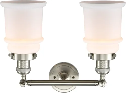 Vista 2 de Innovations 208-SN-G181-LED 2 luces vintage regulable LED accesorio de baño, níquel satinado cepillado