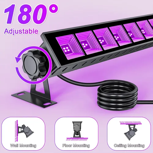 Vista 7 de Barras de luz LED negras de 15.75 pulgadas y 45 W con interruptor