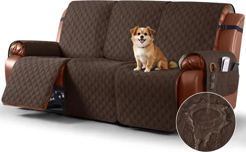 Vista 16 de Ruaozz Funda impermeable para sofá reclinable, lavable, funda antideslizante de 1 pieza, protector de muebles con correas elásticas, bolsillo