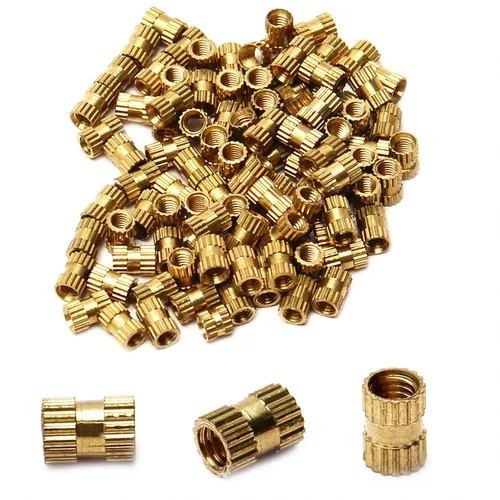 Vista 21 de Tuercas moleteadas de rosca hembra M2x3mm OD Tuercas de inserción roscadas de latón Tuercas de incrustación hidráulicas soldadas juntas Kit surtido