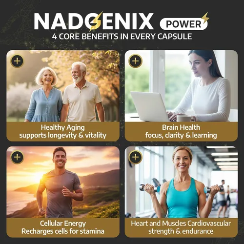 Vista 5 de Suplemento NADGENIX NAD+ - NMNH 500 mg, ribósido de nicotinamida, TMG, Resveratrol y CoQ10 - Energía celular y envejecimiento saludable - 60