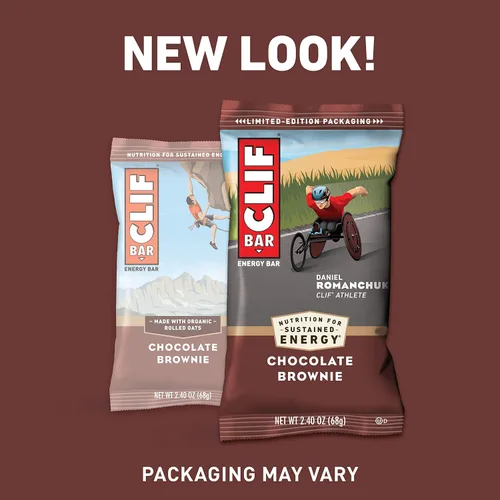 Vista 2 de CLIF BAR S - Barras energéticas - Brownie de chocolate hecho con avena orgánica, alimento a base de plantas, vegetariano, Kosher