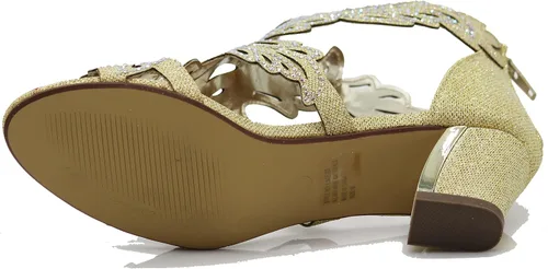 Vista 7 de Lime03N - Sandalias de tacón medio con diamantes de imitación para mujer