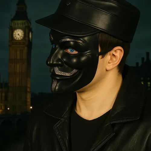 Vista 8 de Diximus - Máscara de V for Vendetta, máscara anónima de Guy Fawkes para Halloween, máscara de hacker