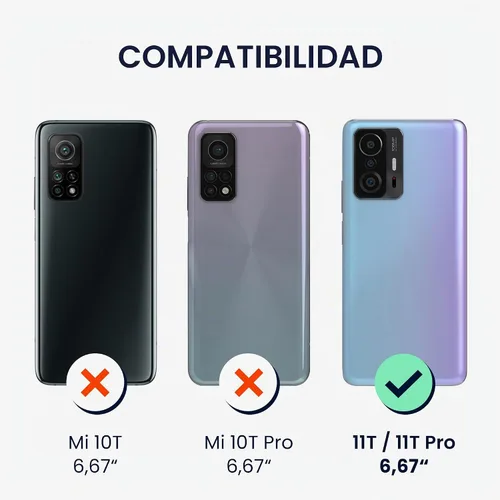 Vista 6 de kwmobile Funda de silicona TPU compatible con Xiaomi 11T/11T Pro - Funda suave - No toques mi teléfono blanco/negro
