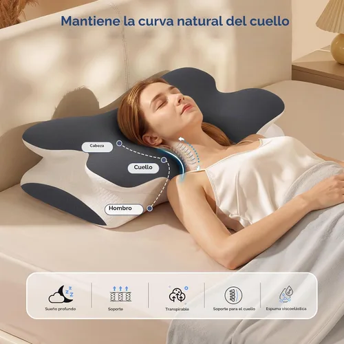 Vista 5 de Vipfree Almohada cervical para el cuello, almohada ergonómica para dormir