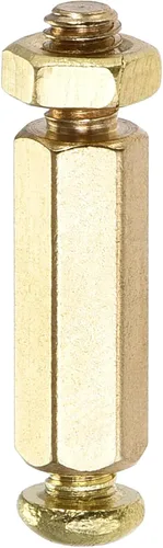 Vista 5 de uxcell M4 - Espaciador hexagonal de latón de 0.669 in+0.236 in macho-hembra, kit de tuercas roscadas para placa base PCB, placa de circuito