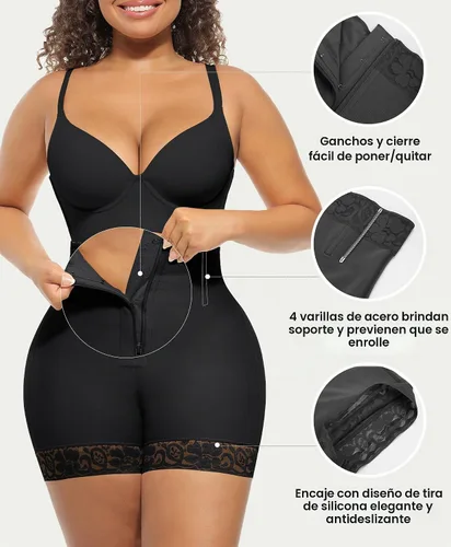 Vista 4 de FeelinGirl - Faja moldeadora para control de abdomen, levantamiento de Negro