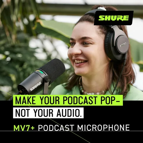 Vista 5 de Shure MV7+ - Micrófono dinámico para podcasts, certificado OBS, audio mejorado, panel LED, salidas USB-C y XLR, modo de nivel automático, filtro